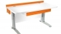 Stôl rastúci rovný │ biela štandard / oranžová
