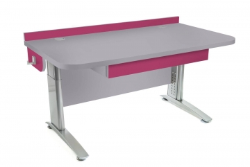 Stôl rastúci rovný │ šedá perlička / ružová malina
