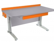 Stôl rastúci rovný │ šedá perlička / oranžová
