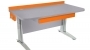 Stôl rastúci rovný │ šedá perlička / oranžová