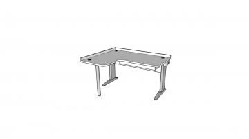 Stôl rastúci rohový ľavý │ biela štandard / biela štandard