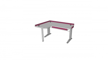 Stôl rastúci rohový ľavý │ biela štandard / ružová malina