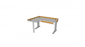 Stôl rastúci rohový ľavý │ biela štandard / oranžová