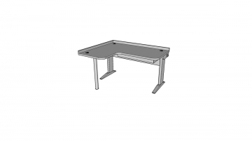 Stôl rastúci rohový ľavý │ šedá perlička / šedá perlička