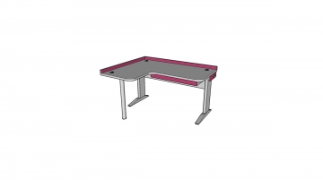 Stôl rastúci rohový ľavý │ šedá perlička / ružová malina