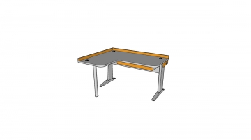 Stôl rastúci rohový ľavý │ šedá perlička / oranžová
