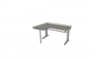 Stôl rastúci rohový ľavý │ šedá perlička / béžová (crema)
