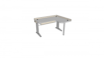 Stôl rastúci rohový pravý │ biela štandard / béžová (crema)