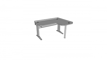 Stôl rastúci rohový pravý │šedá perlička / šedá perlička